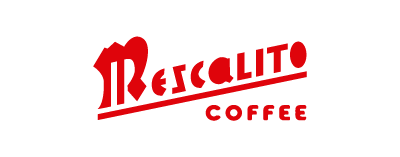 The Shop Stickers | Mescalito Coffee by Mescalito Coffee feature a red logo with diagonal "Mescalito" above all-caps "Coffee," ideal for small town coffee shop branding and modern cafe designs.
